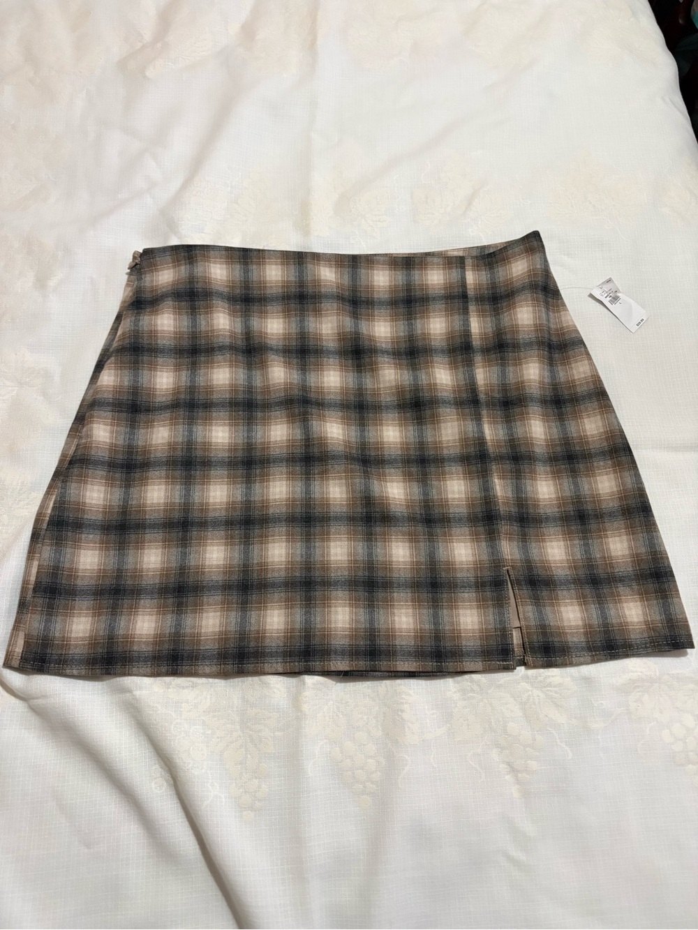 Old Navy Plaid Mini Skirt in Brown and Black Tones